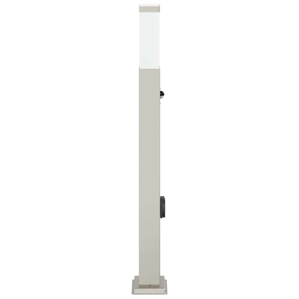 pullertlampe med sensor og stikkontakt 80 cm rustfrit stål IP44