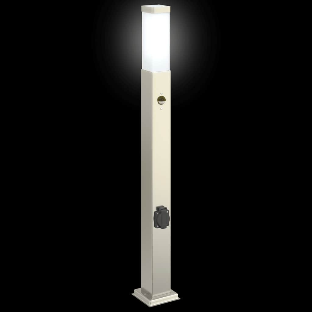 pullertlampe med sensor og stikkontakt 80 cm rustfrit stål IP44