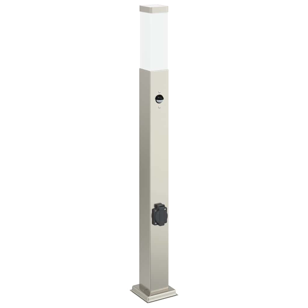 pullertlamper med sensor og stikkontakt 3 stk. 80 cm rustfrit stål IP44