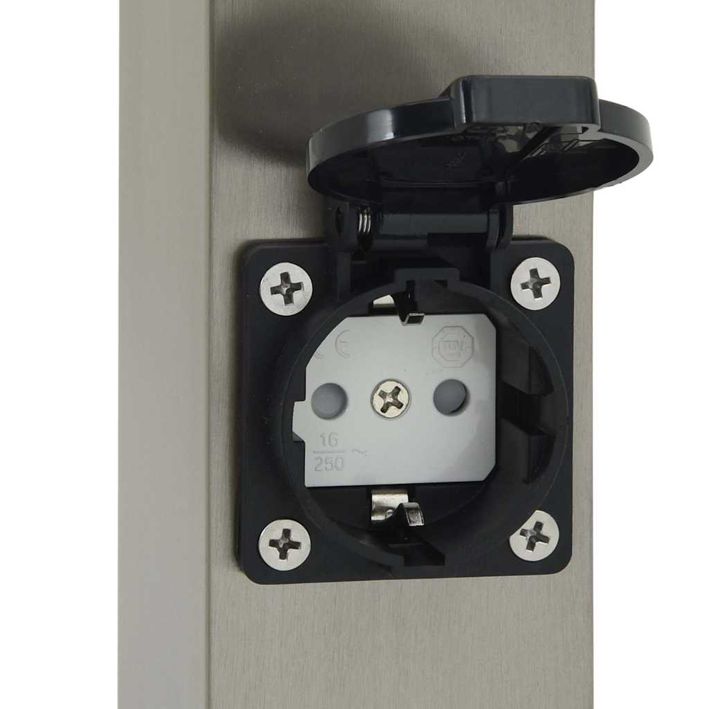 pullertlamper med sensor og stikkontakt 3 stk. 80 cm rustfrit stål IP44