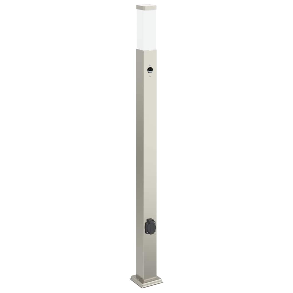 pullertlamper med sensor og stikkontakt 3 stk. 110 cm rustfrit stål IP44