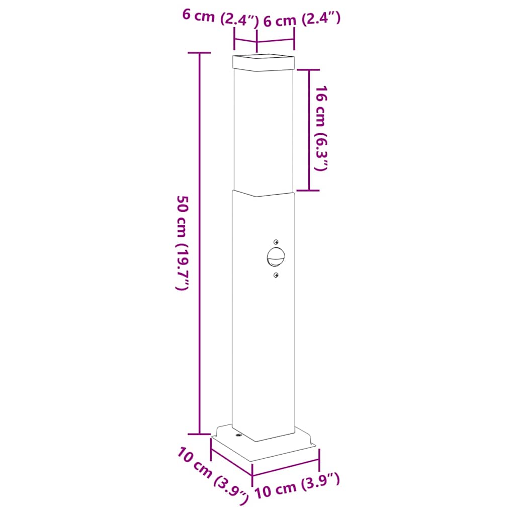 pullertlampe med sensor 50 cm sort IP44