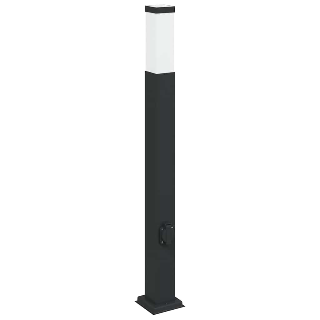 pullertlampe med stikkontakt 80 cm sort IP44