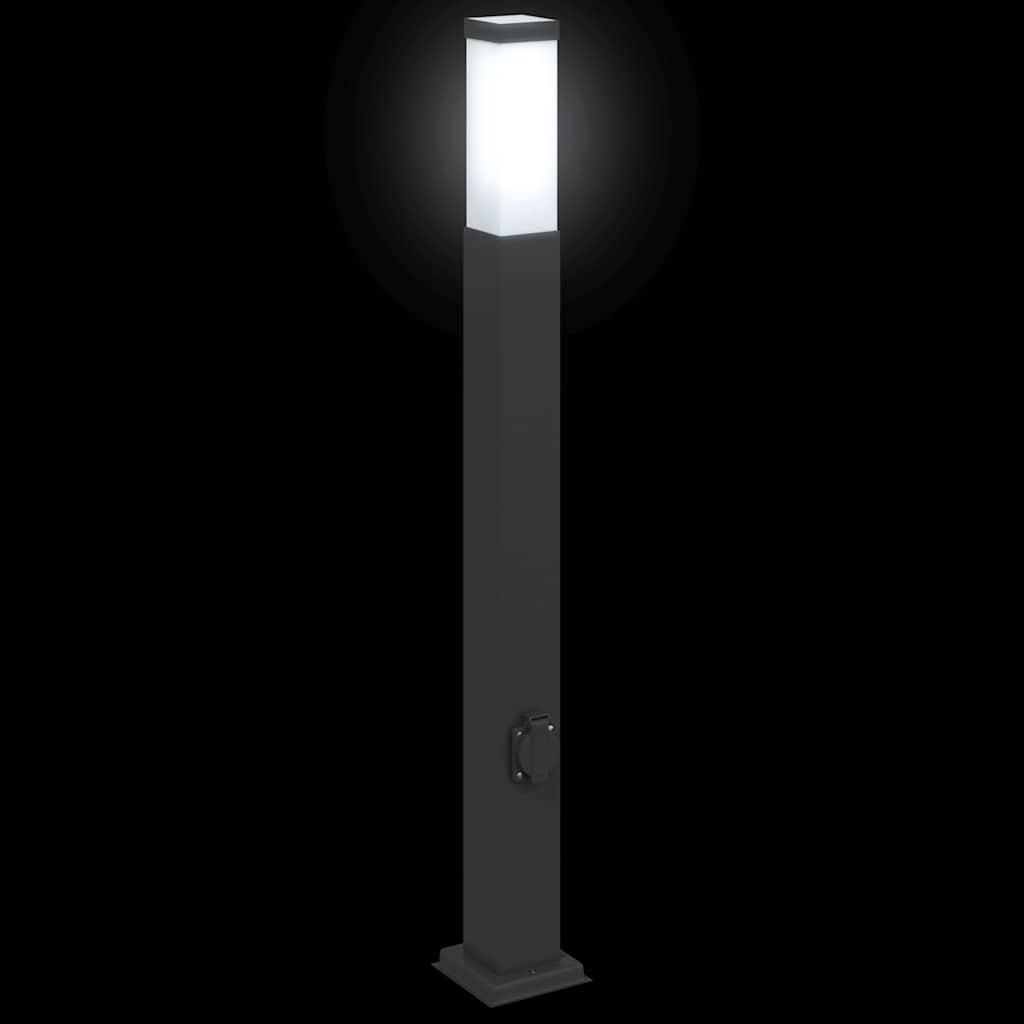 pullertlampe med stikkontakt 80 cm sort IP44