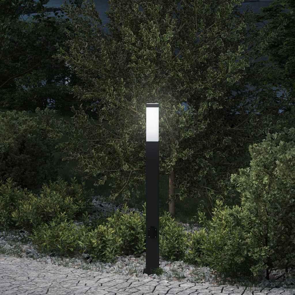 pullertlampe med stikkontakt 80 cm sort IP44