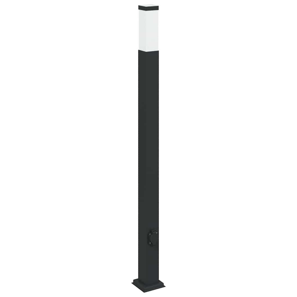 pullertlamper med stikkontakt 3 stk. 110 cm sort IP44