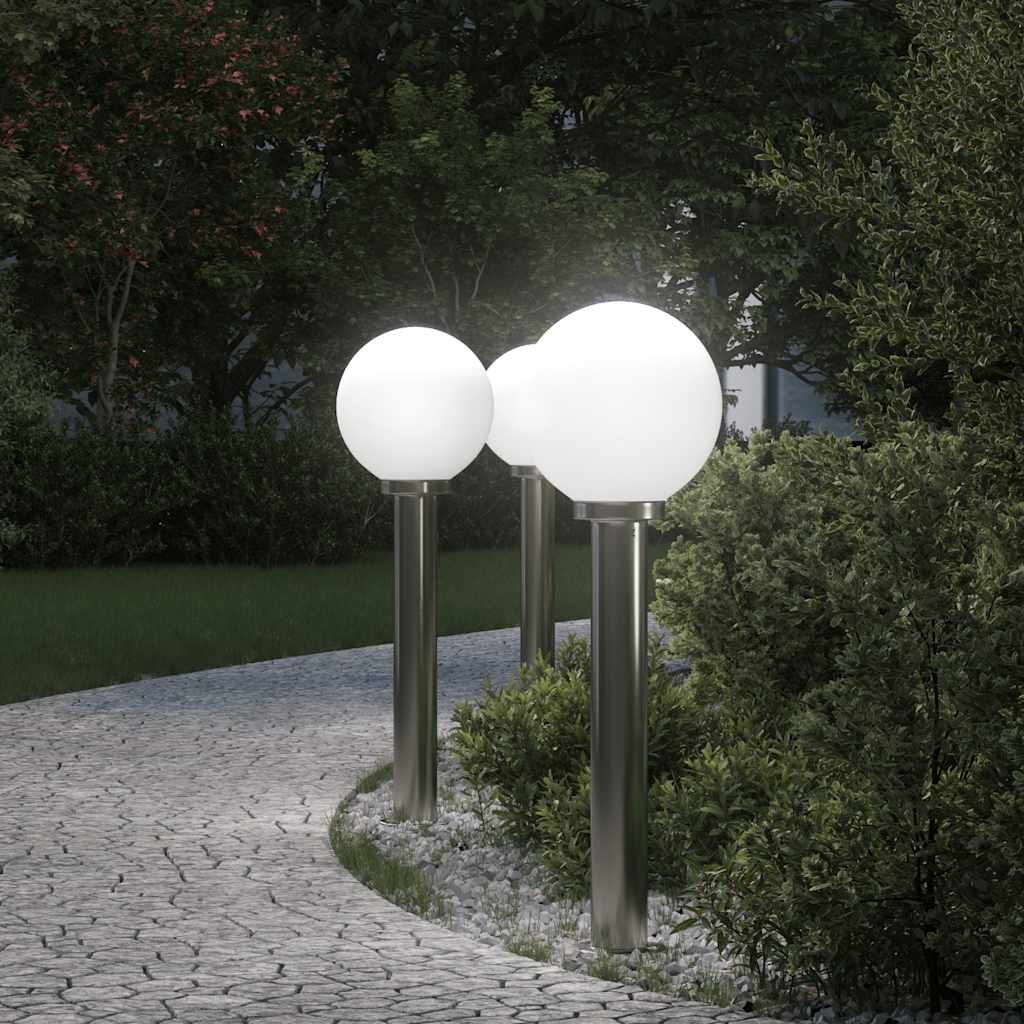 pullertlamper 3 stk. 80 cm rustfrit stål IP44