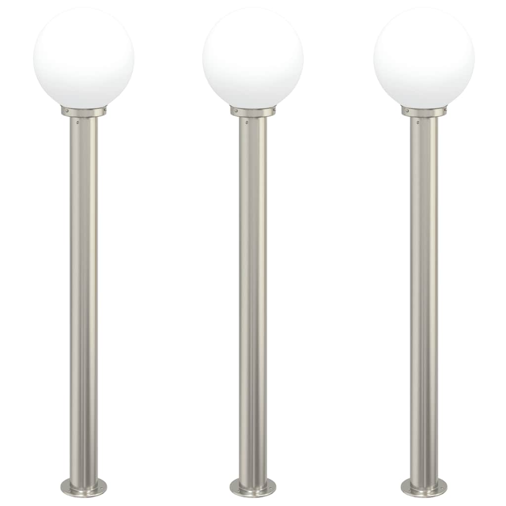 pullertlamper 3 stk. 120 cm rustfrit stål IP44