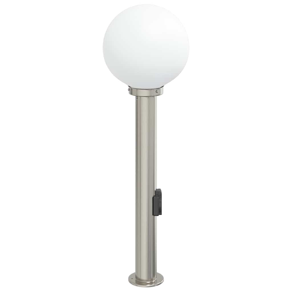 pullertlampe med stikkontakt 80 cm rustfrit stål IP44