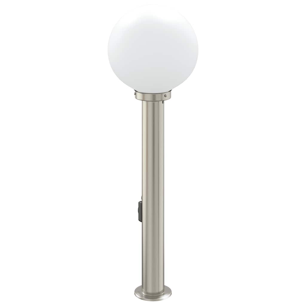 pullertlampe med stikkontakt 80 cm rustfrit stål IP44