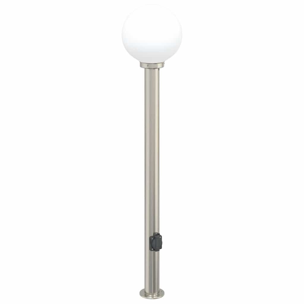 pullertlampe med stikkontakt 120 cm rustfrit stål IP44