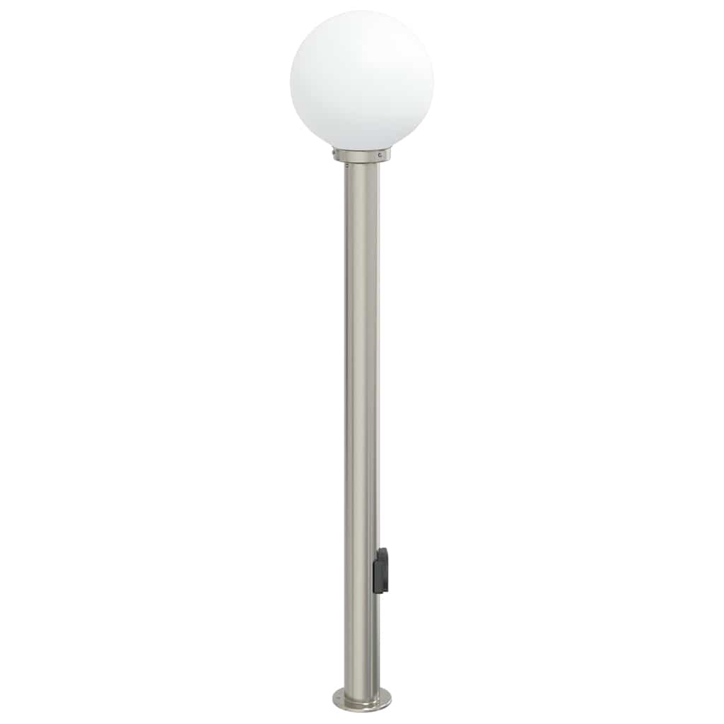 pullertlampe med stikkontakt 120 cm rustfrit stål IP44