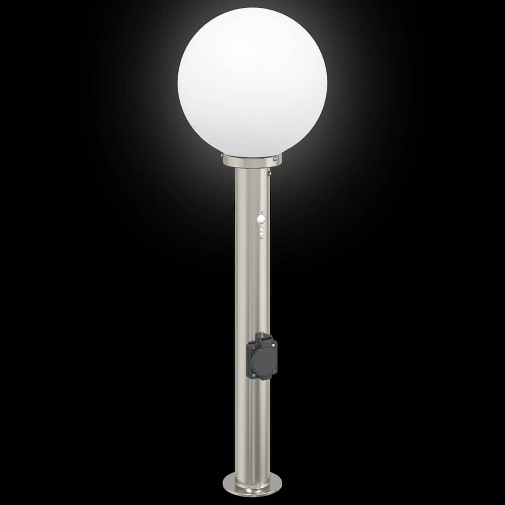 pullertlampe med sensor og stikkontakt 80 cm rustfrit stål IP44