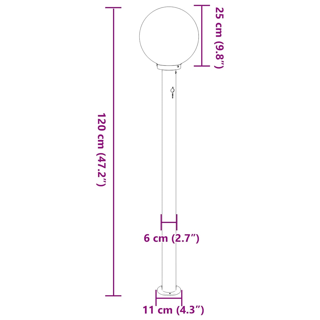 pullertlamper med sensor 3 stk. 120 cm sort IP44
