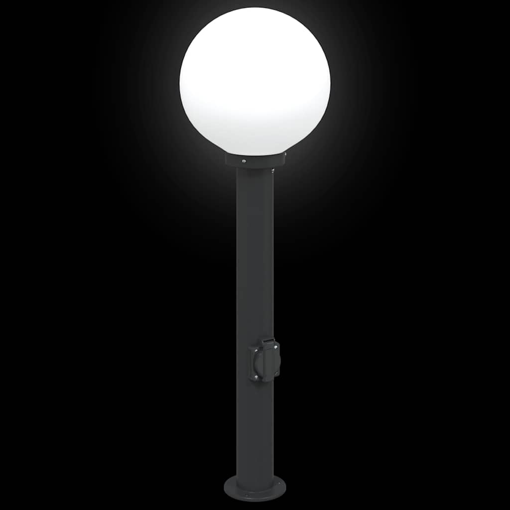 pullertlamper med stikkontakt 3 stk. 80 cm sort IP44