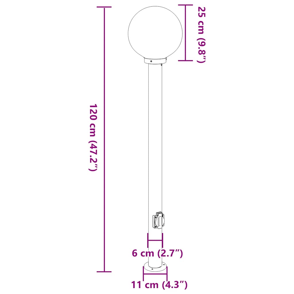 pullertlampe med stikkontakt 120 cm sort IP44