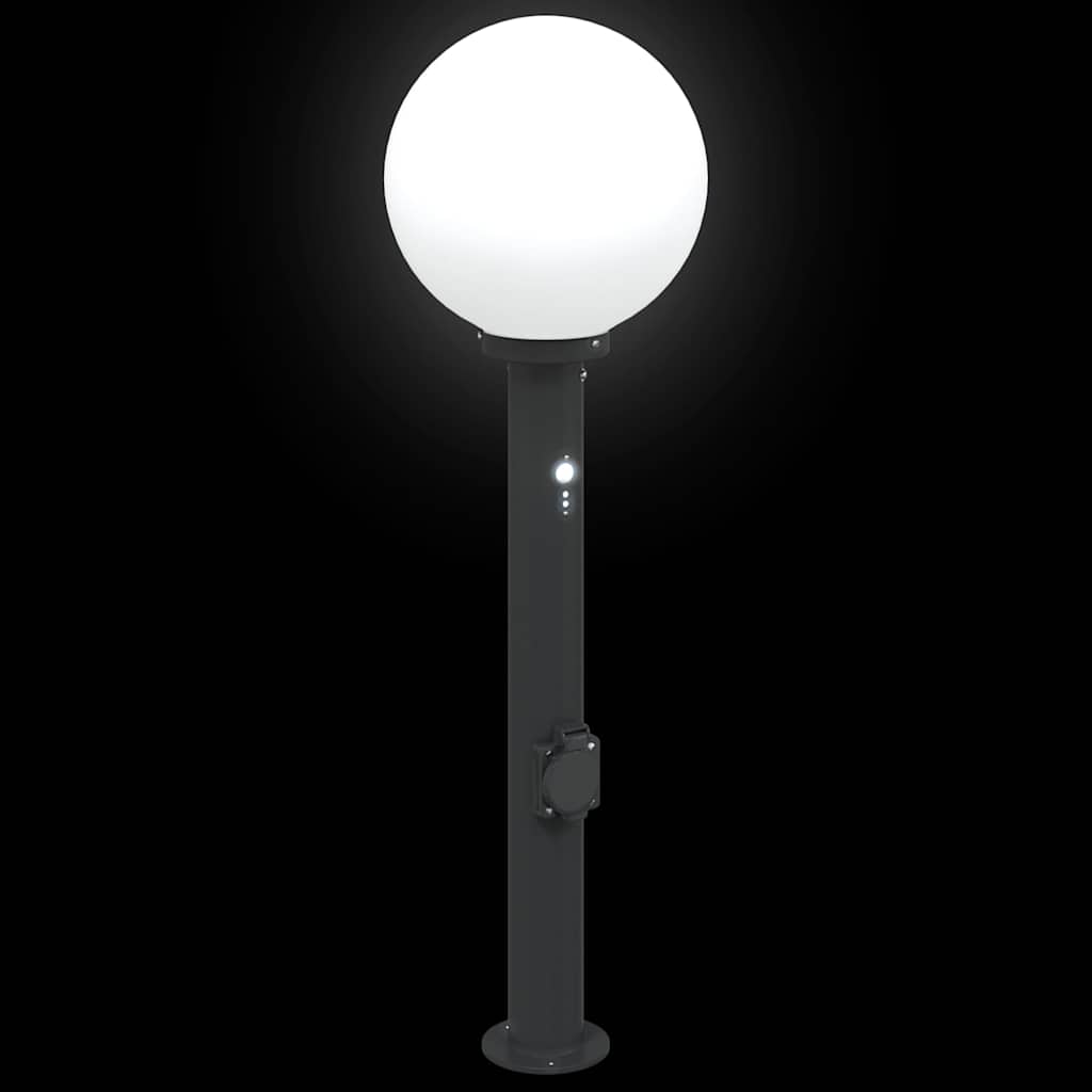 pullertlampe med sensor og stikkontakt 80 cm sort IP44
