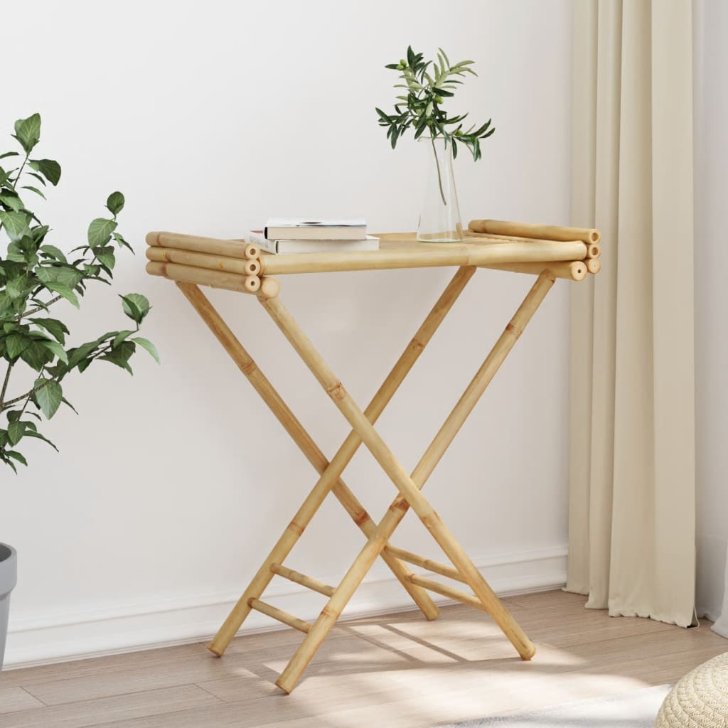 foldbart bakkebord 70,5x42,5x80 cm bambus