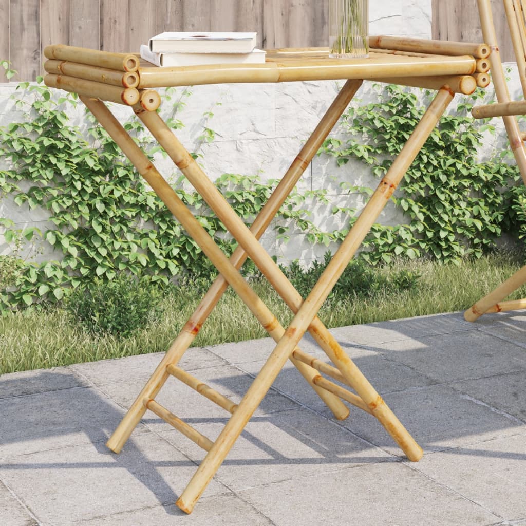 foldbart bakkebord 70,5x42,5x80 cm bambus