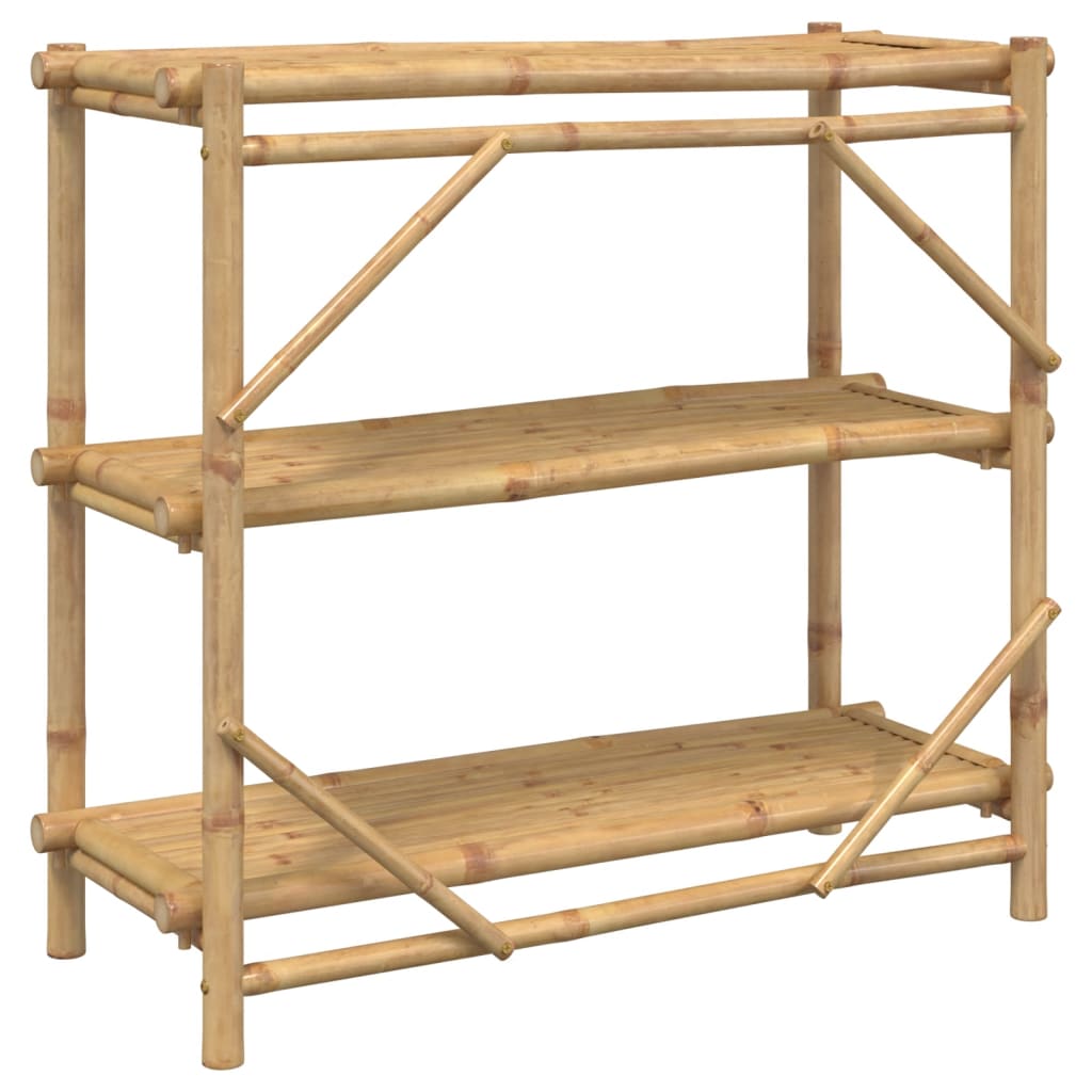 reol med 3 hylder 100x40x90 cm bambus