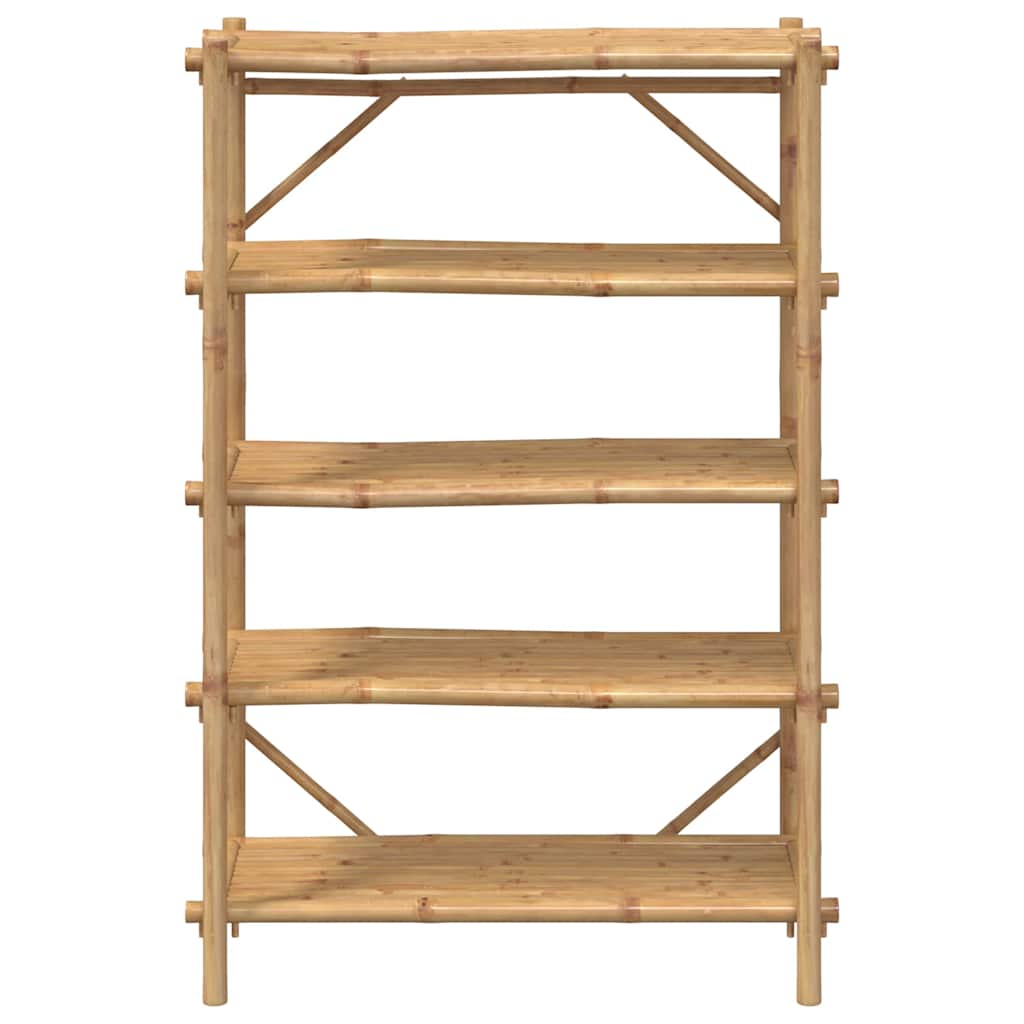reol med 5 hylder 100x40x150 cm bambus