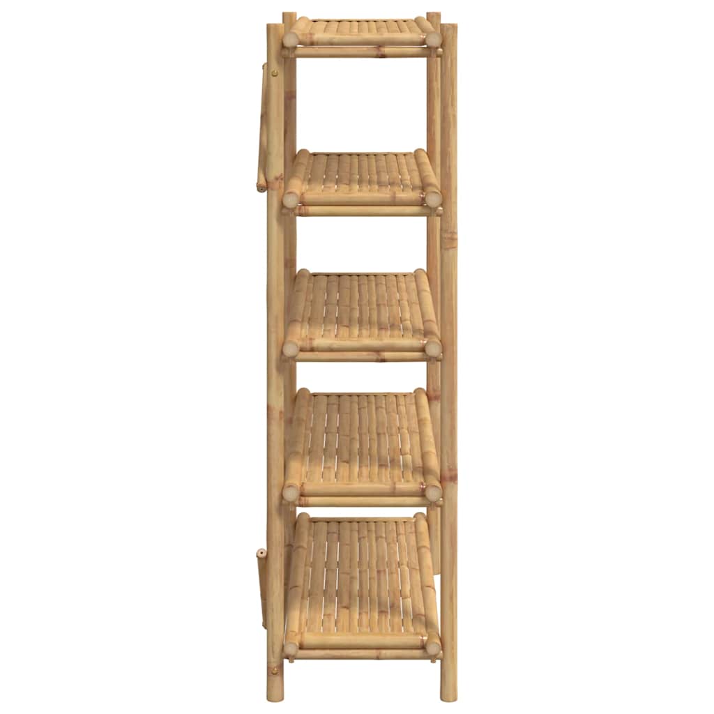 reol med 5 hylder 100x40x150 cm bambus