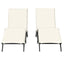 liggestole 2 stk. med hynder polyrattan sort