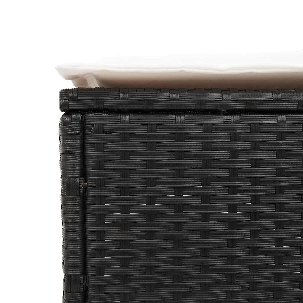 liggestole 2 stk. med hynder polyrattan sort