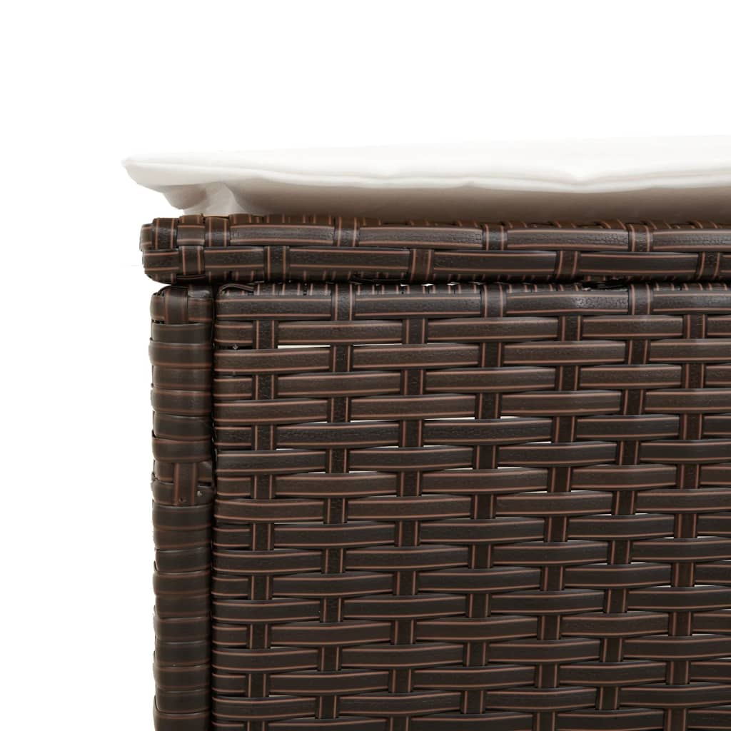 liggestole 2 stk. med hynder polyrattan brun