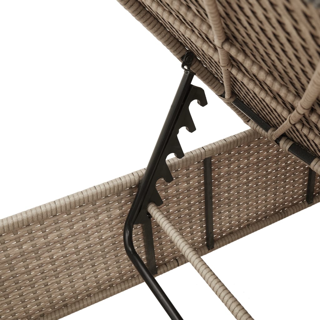 liggestole 2 stk. med hynder polyrattan beige
