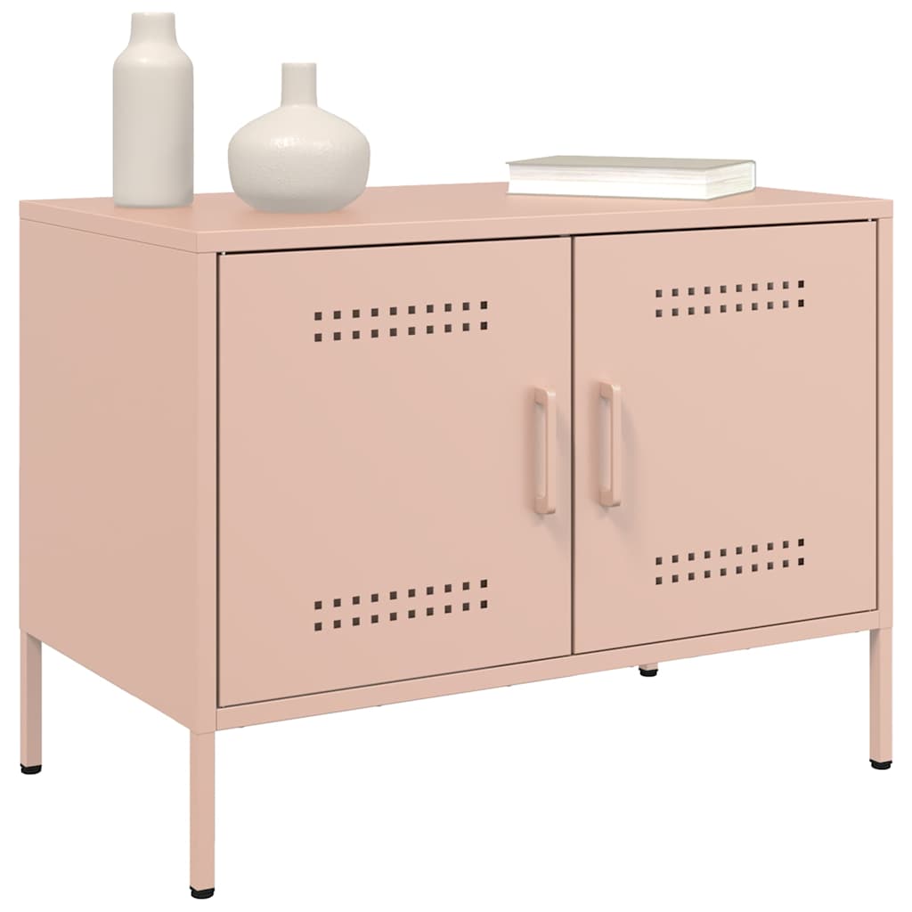 tv-borde 2 stk. 68x39x50,5 cm stål lyserød