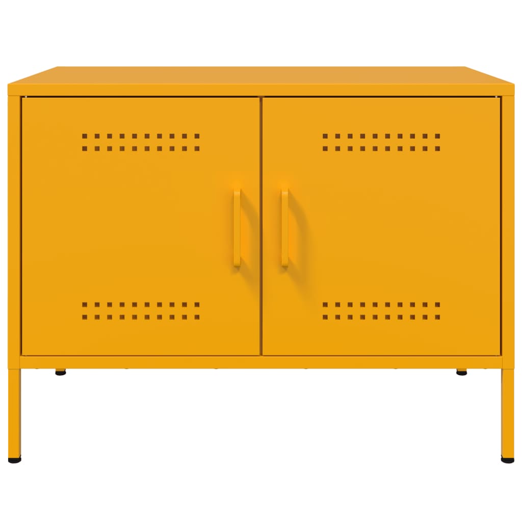 tv-bord 68x39x50,5 cm stål sennepsgul