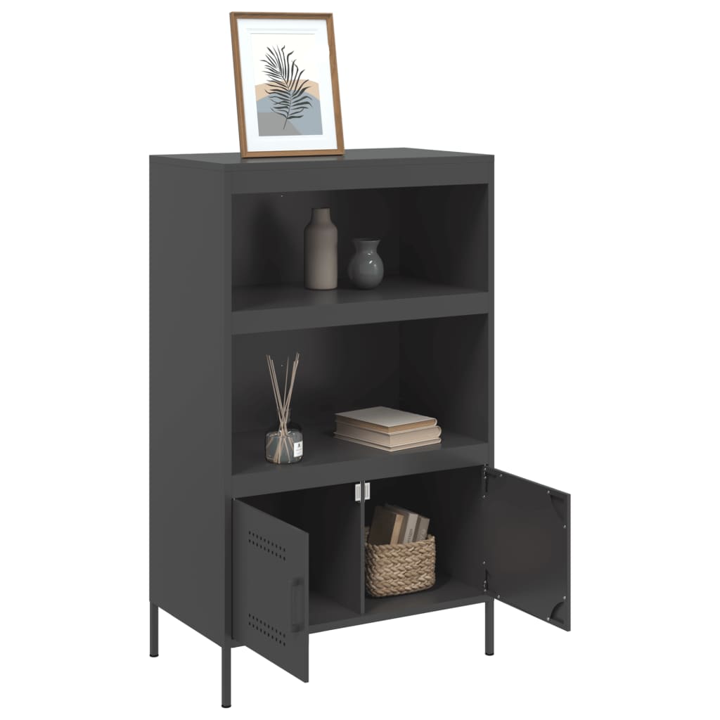 højskab 68x39x113 cm stål sort