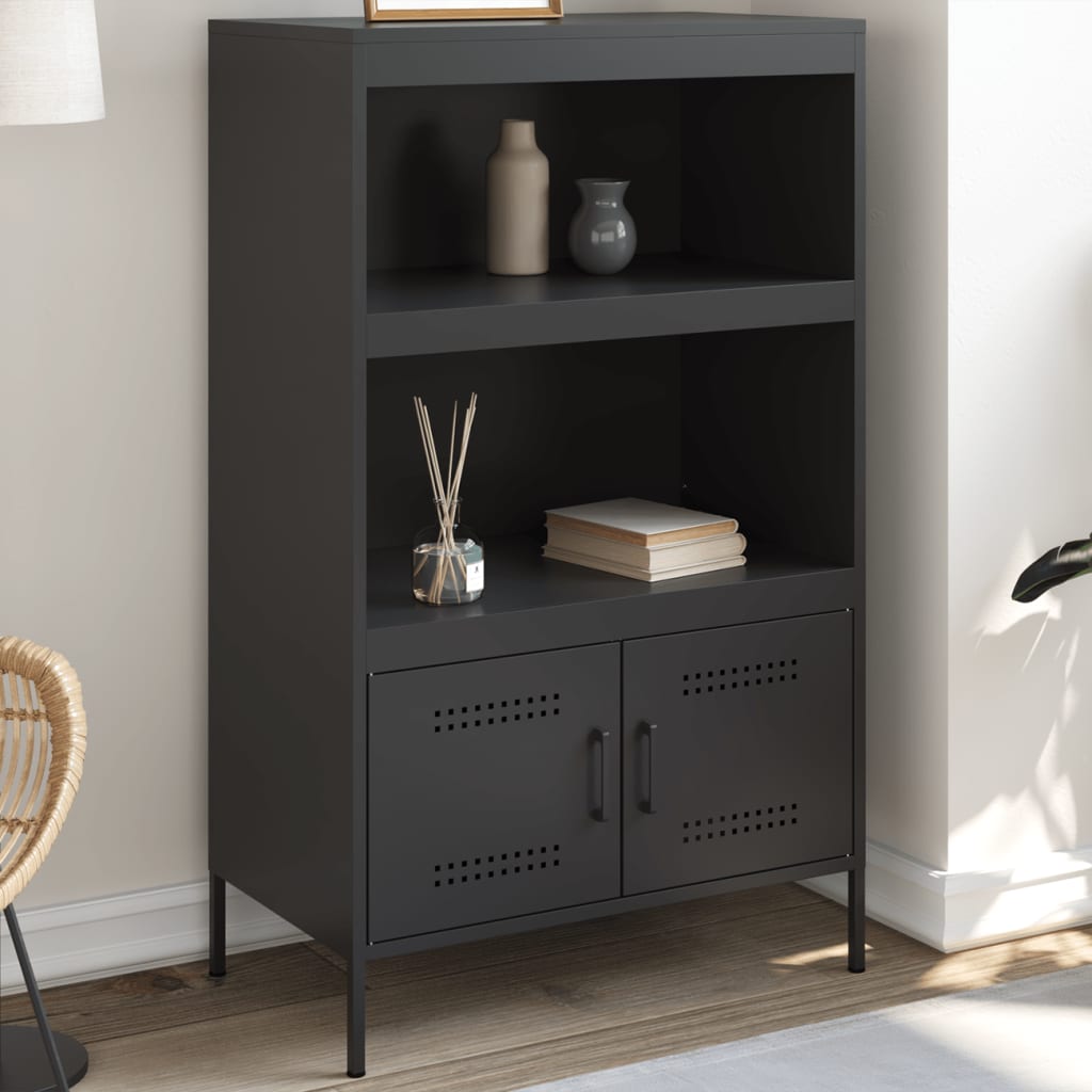 højskab 68x39x113 cm stål sort