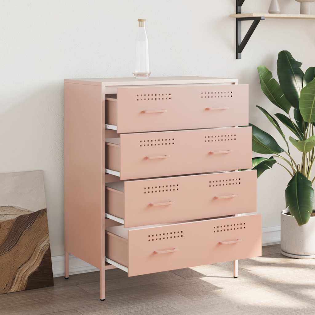 skab 68x39x89 cm stål lyserød
