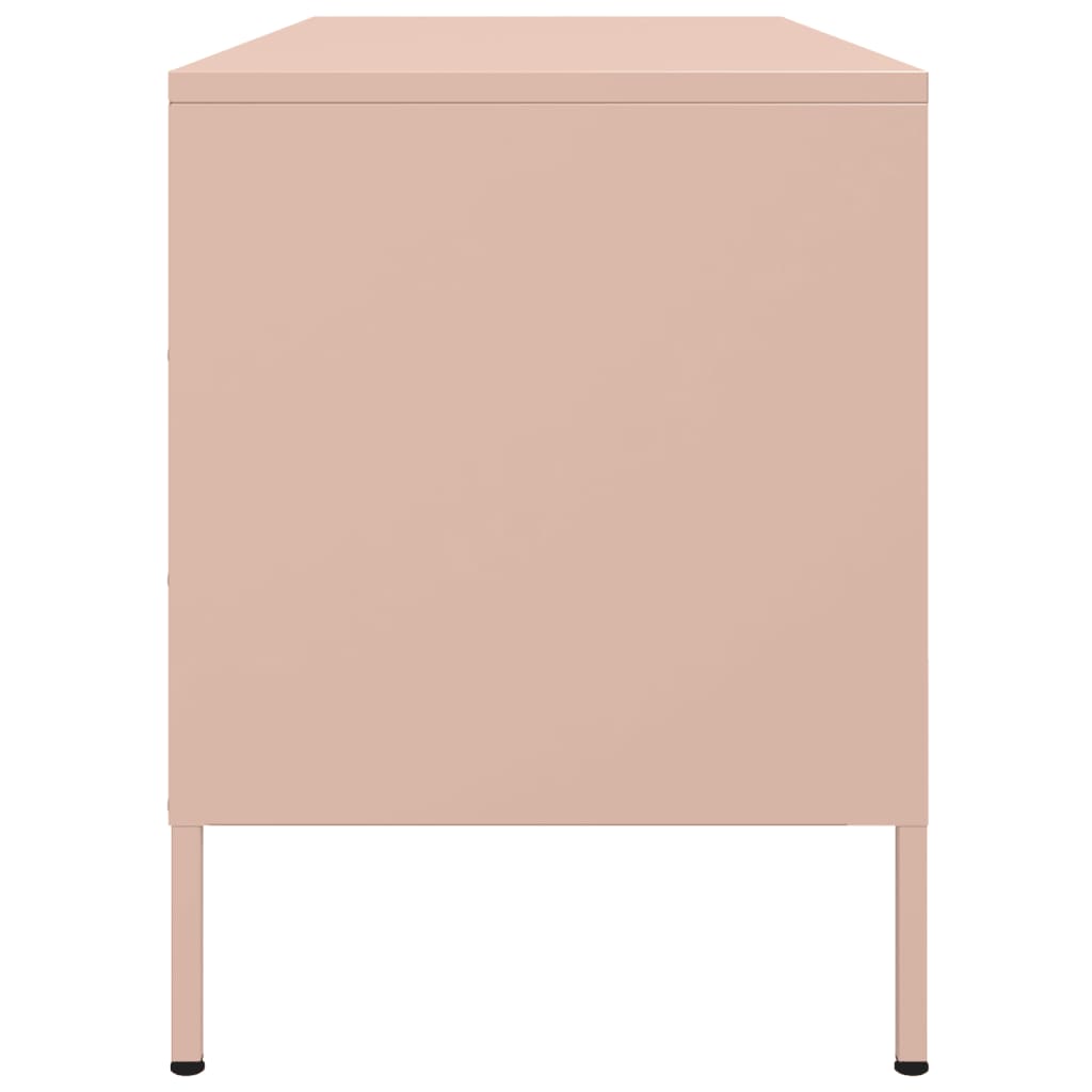 tv-bord 100,5x39x50,5 cm stål lyserød