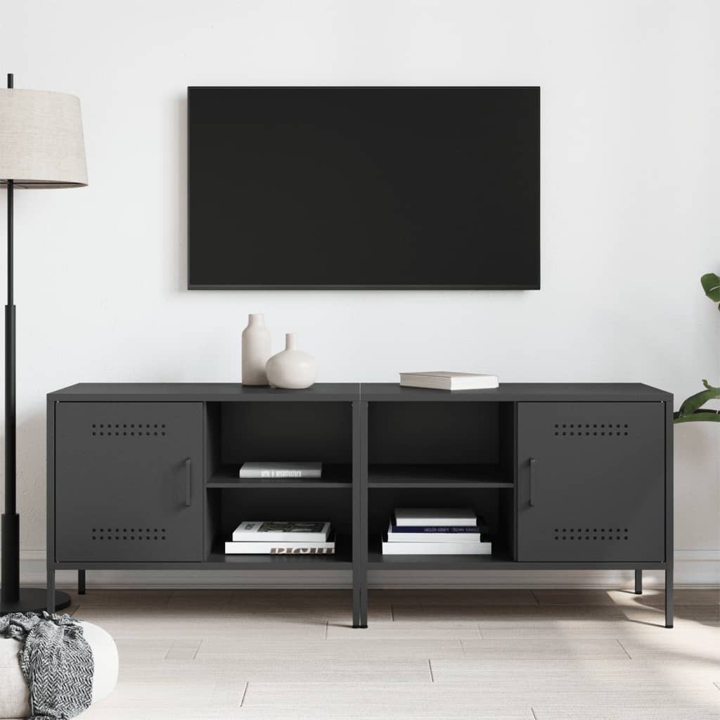 tv-borde 2 stk. 68x39x50,5 cm stål sort