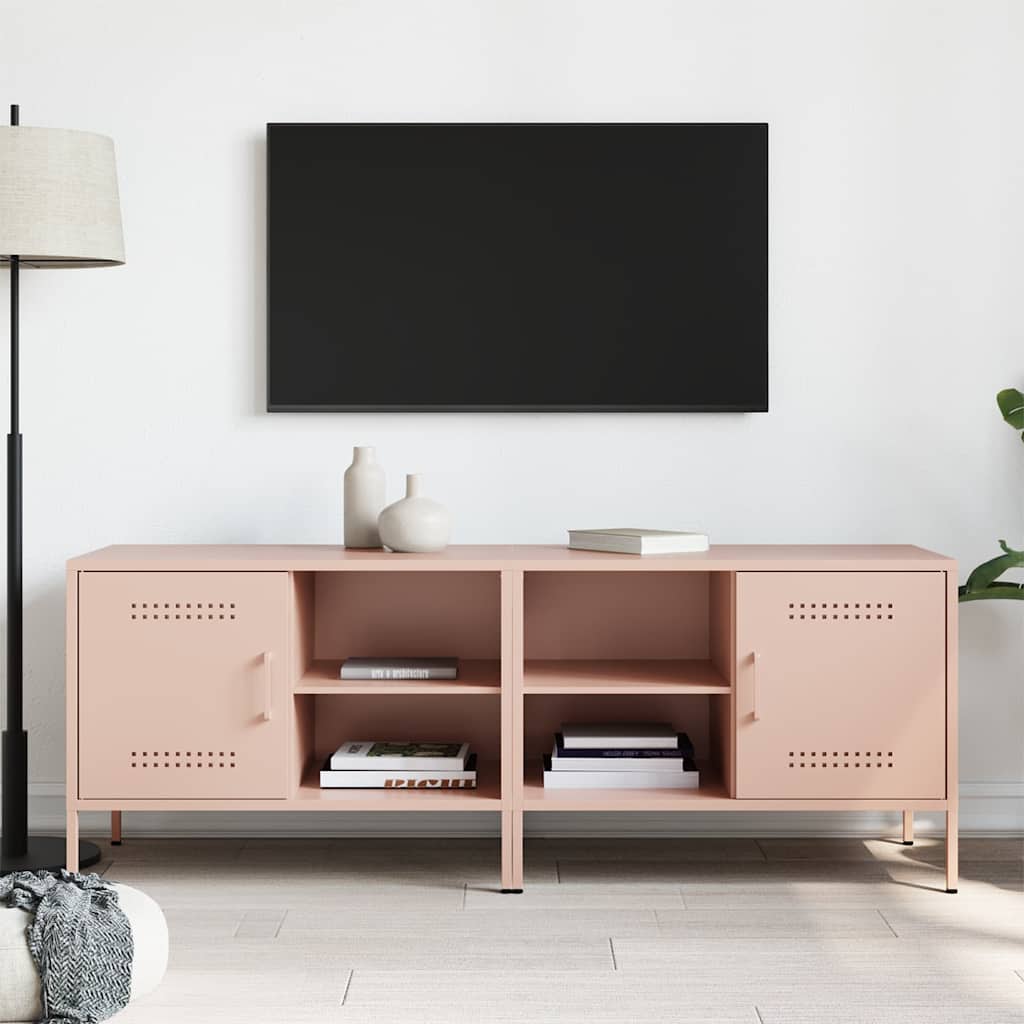 tv-borde 2 stk. 68x39x50,5 cm stål lyserød