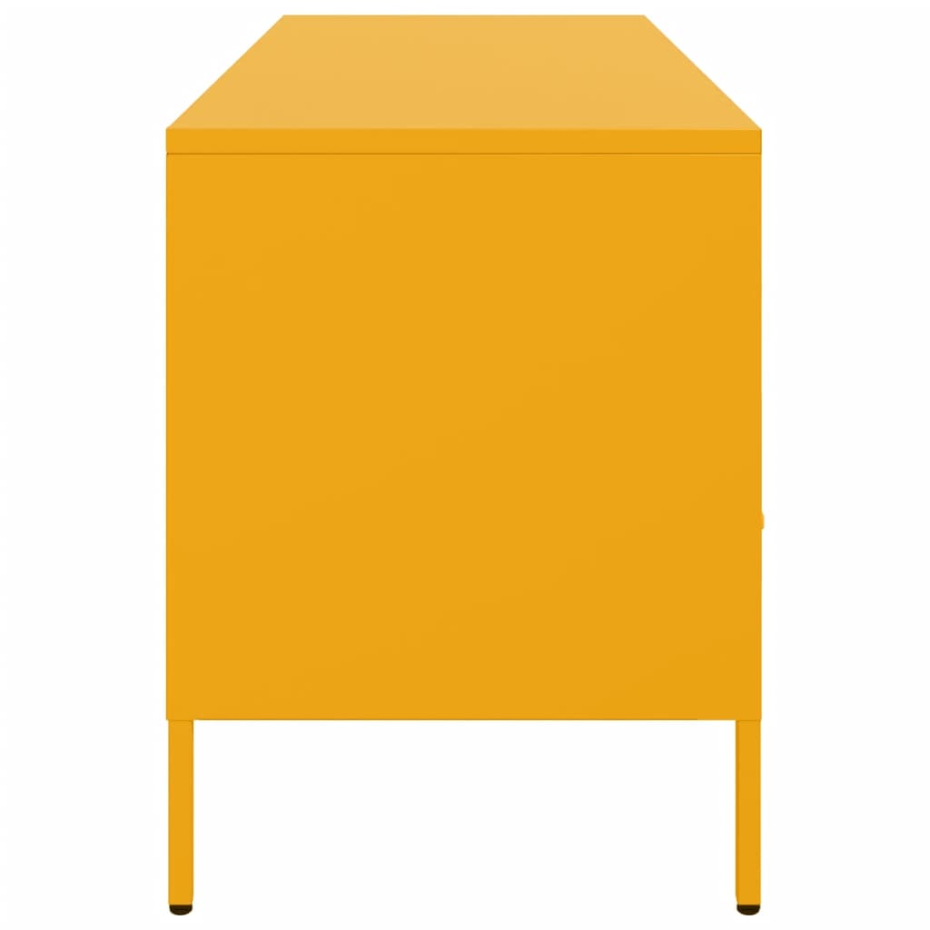 tv-bord 100,5x39x50,5 cm stål sennepsgul