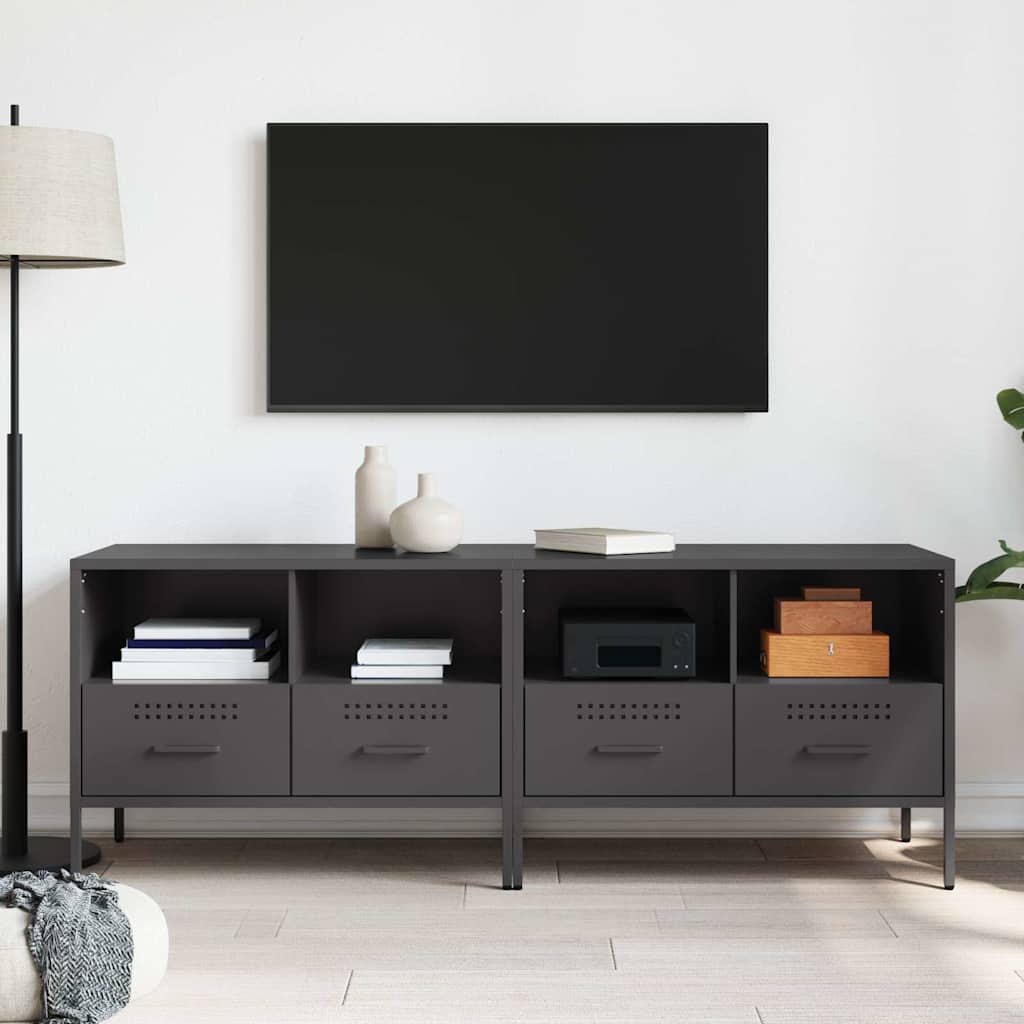 tv-borde 2 stk. 68x39x50,5 cm stål sort