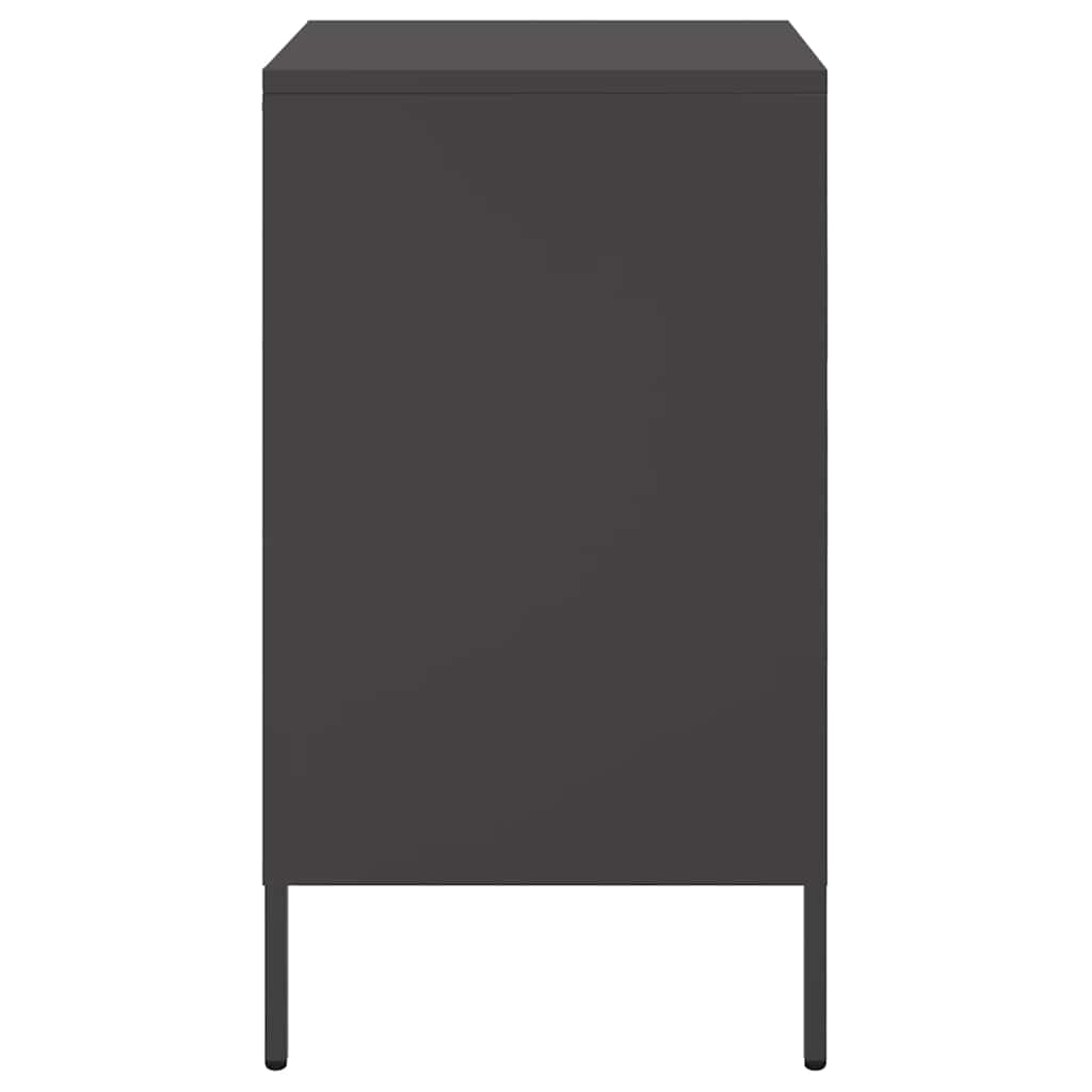 sengebord 36x39x68 cm stål sort
