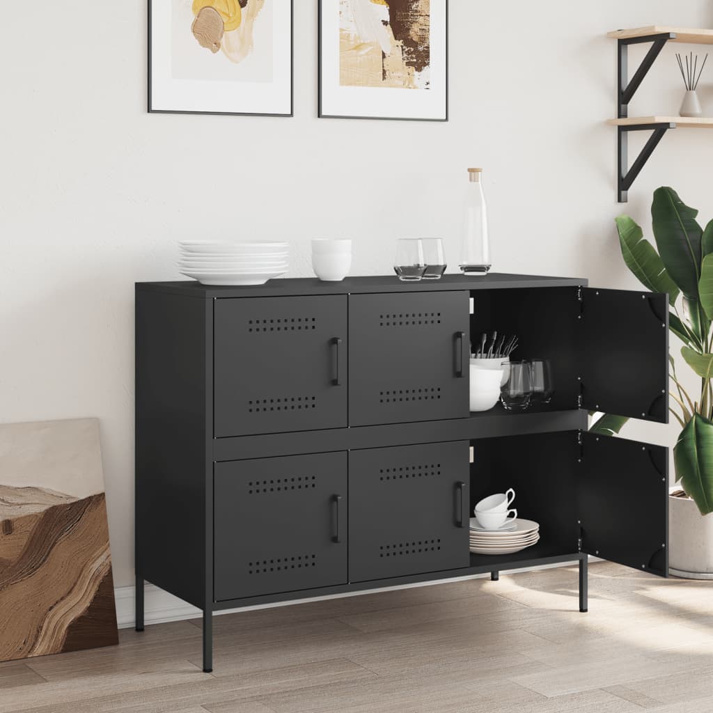 skab 100,5x39x79 cm stål sort