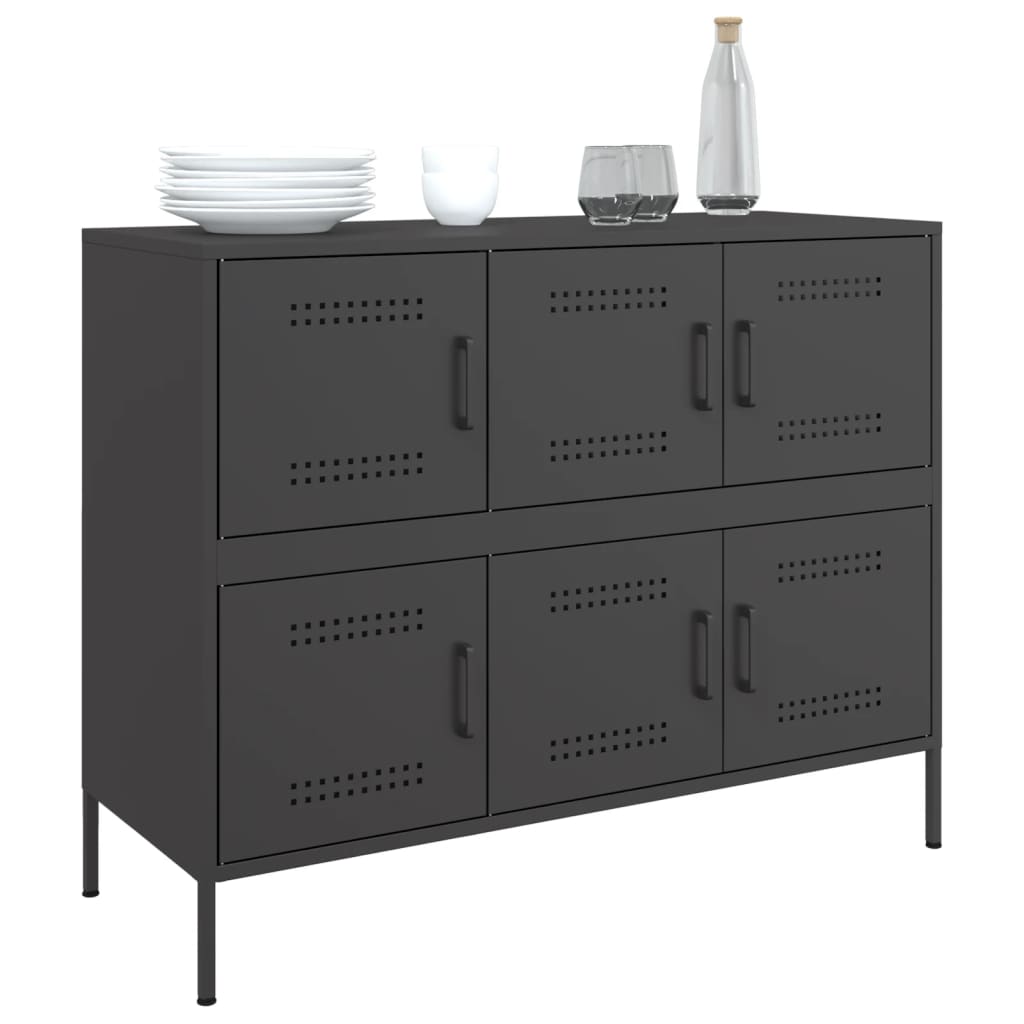 skab 100,5x39x79 cm stål sort