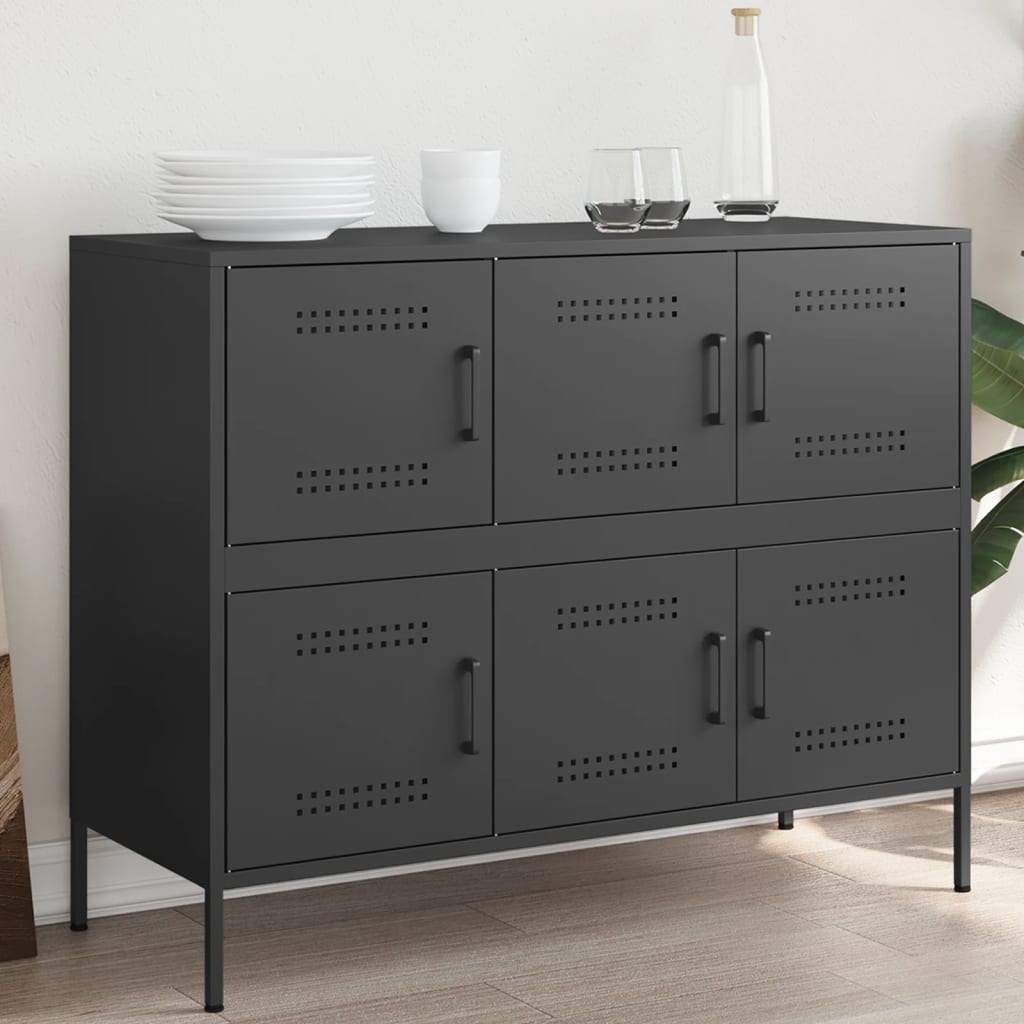 skab 100,5x39x79 cm stål sort