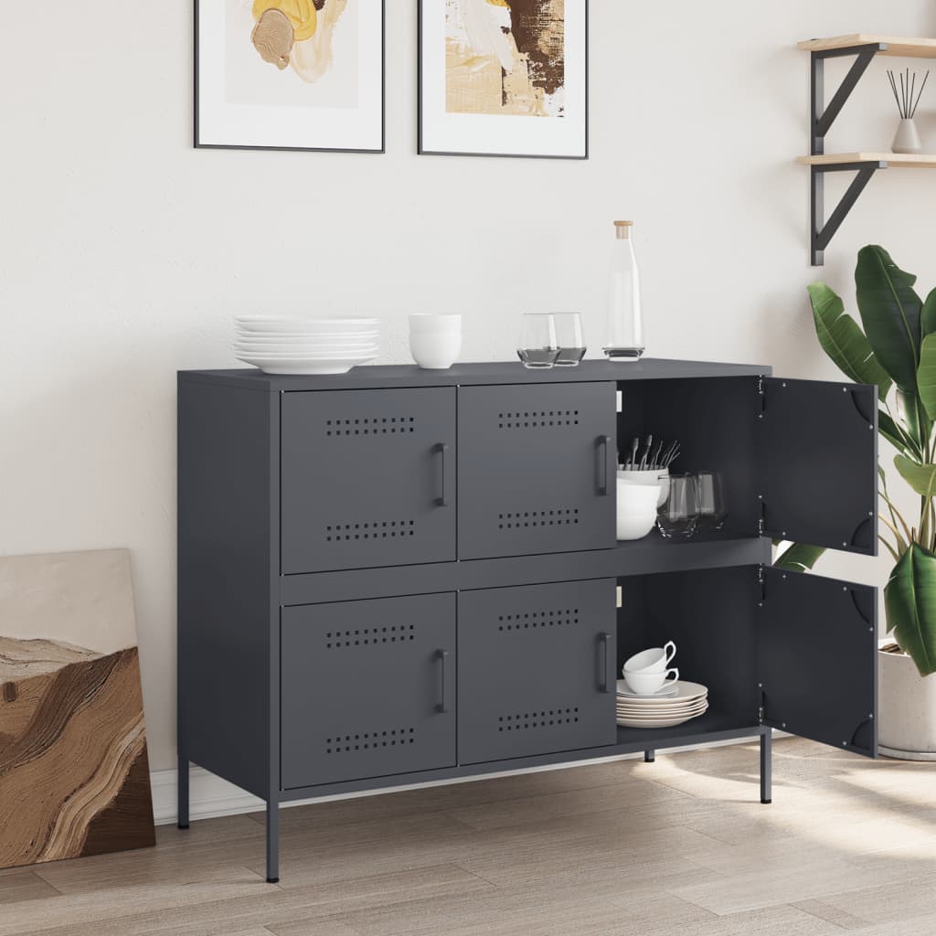 skab 100,5x39x79 cm stål antracitgrå