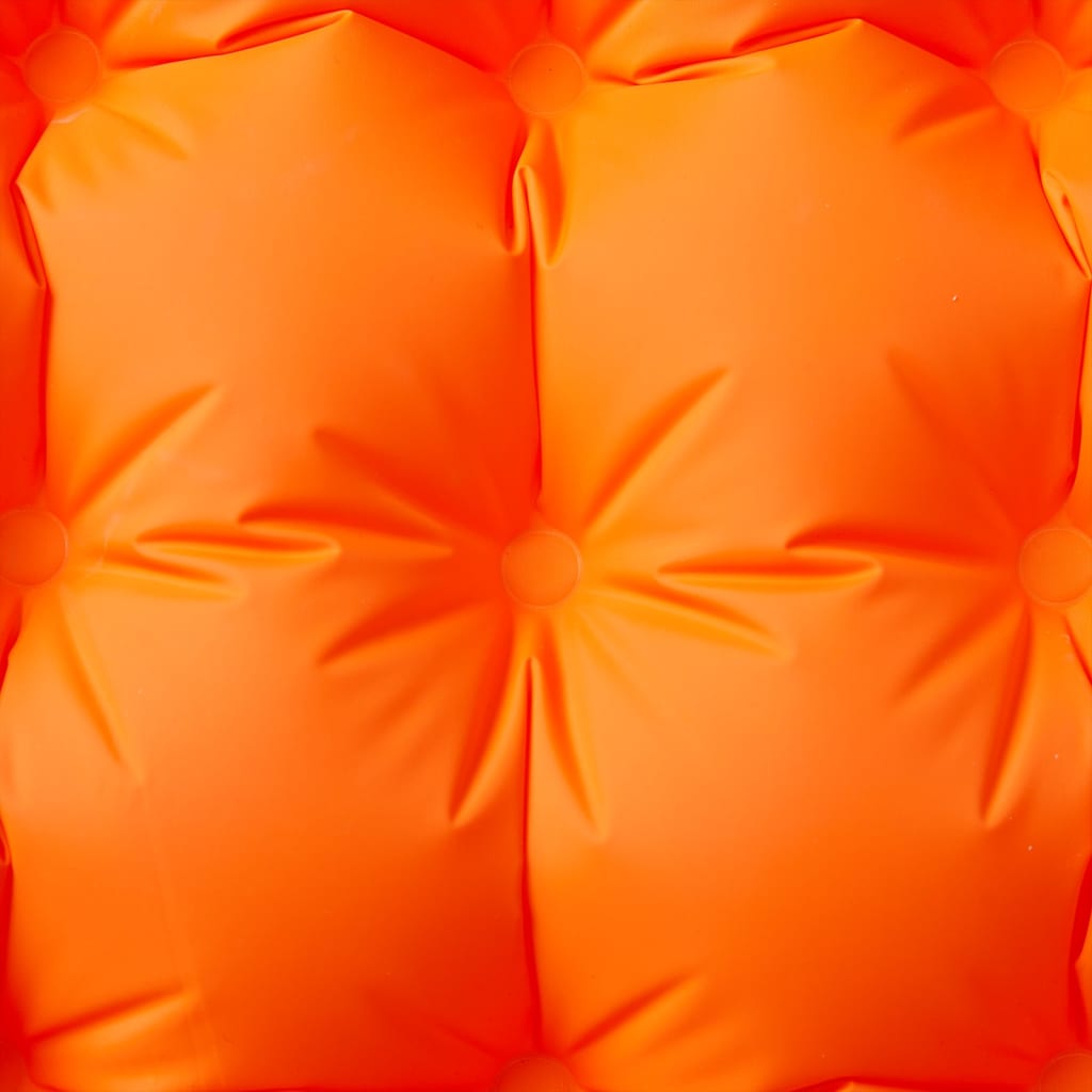 1-personers campingmadras med pude selvoppustelig orange