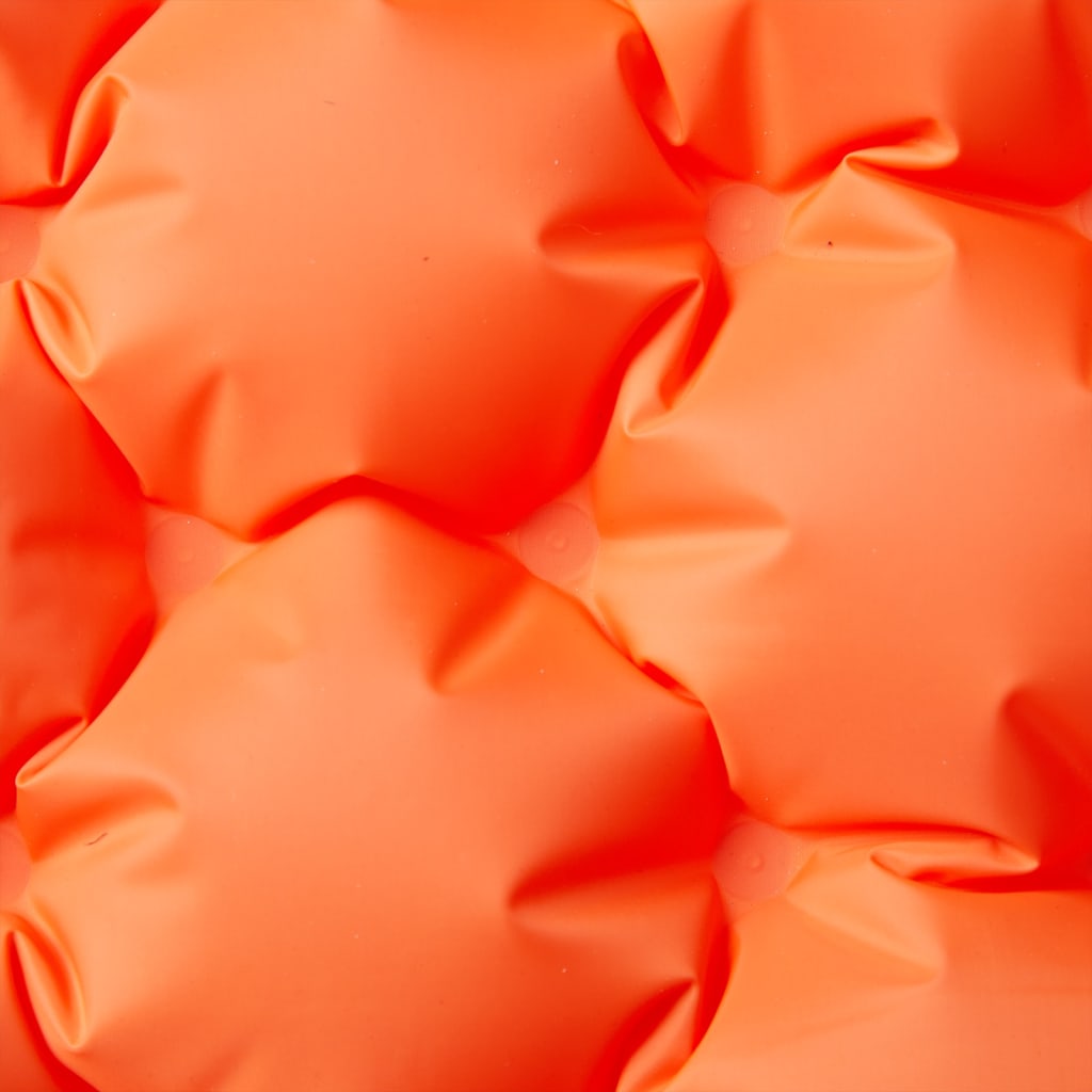 2-personers campingmadras med puder selvoppustelig orange