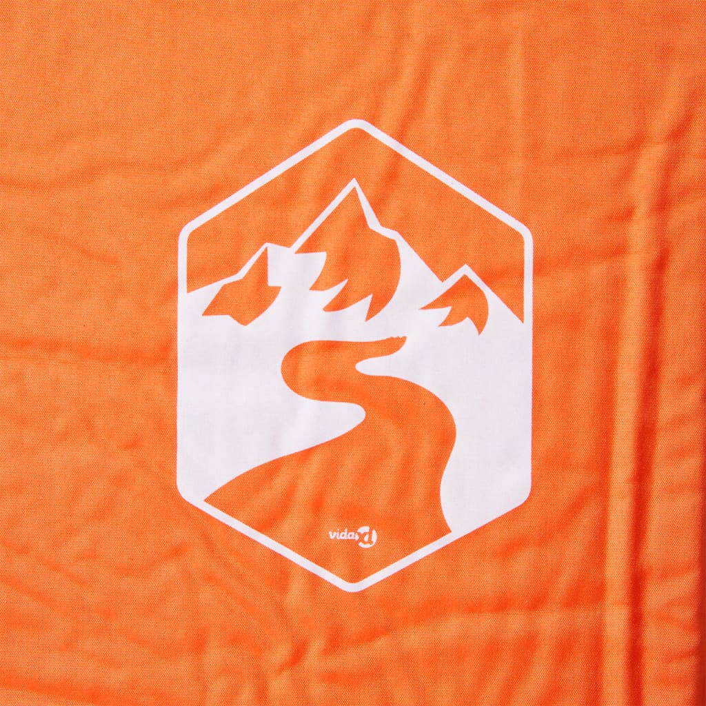 1-personers campingmadras med pude selvoppustelig orange