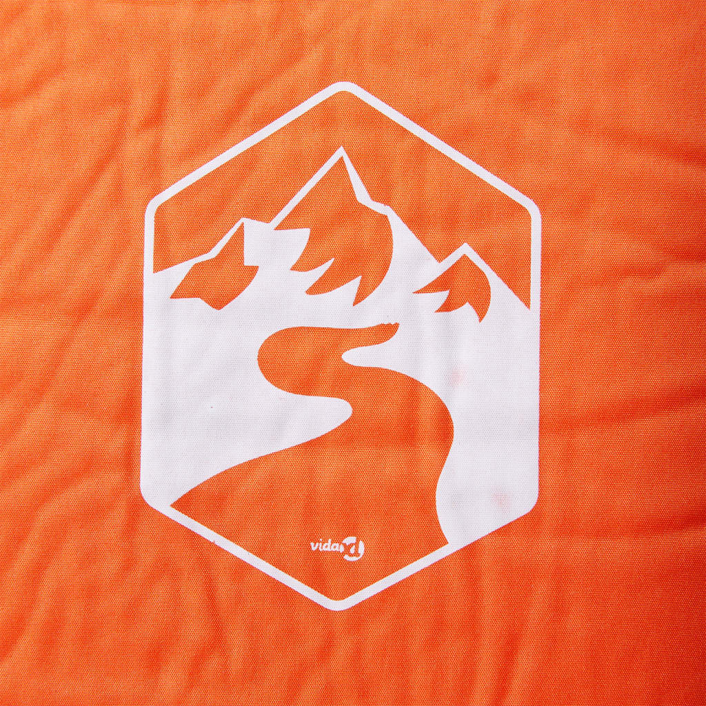 1-personers campingmadras med pude selvoppustelig orange