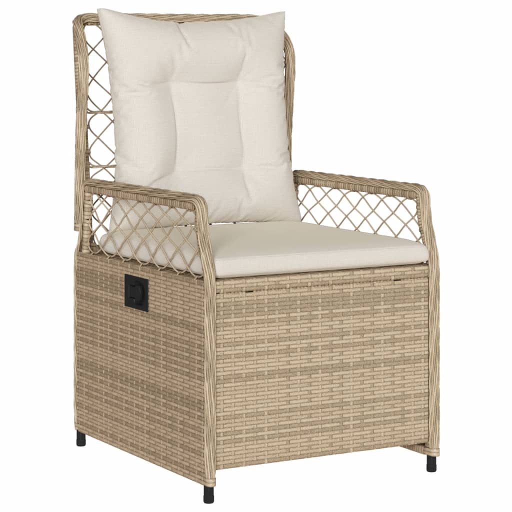 spisebordssæt til haven 5 dele med hynder polyrattan beige